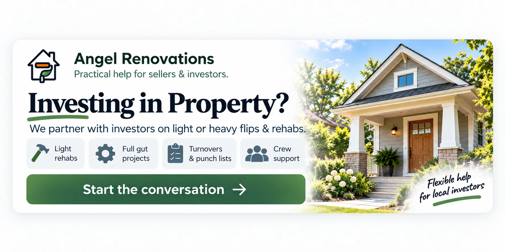 Investor rehab and turnover services from Angel Renovations