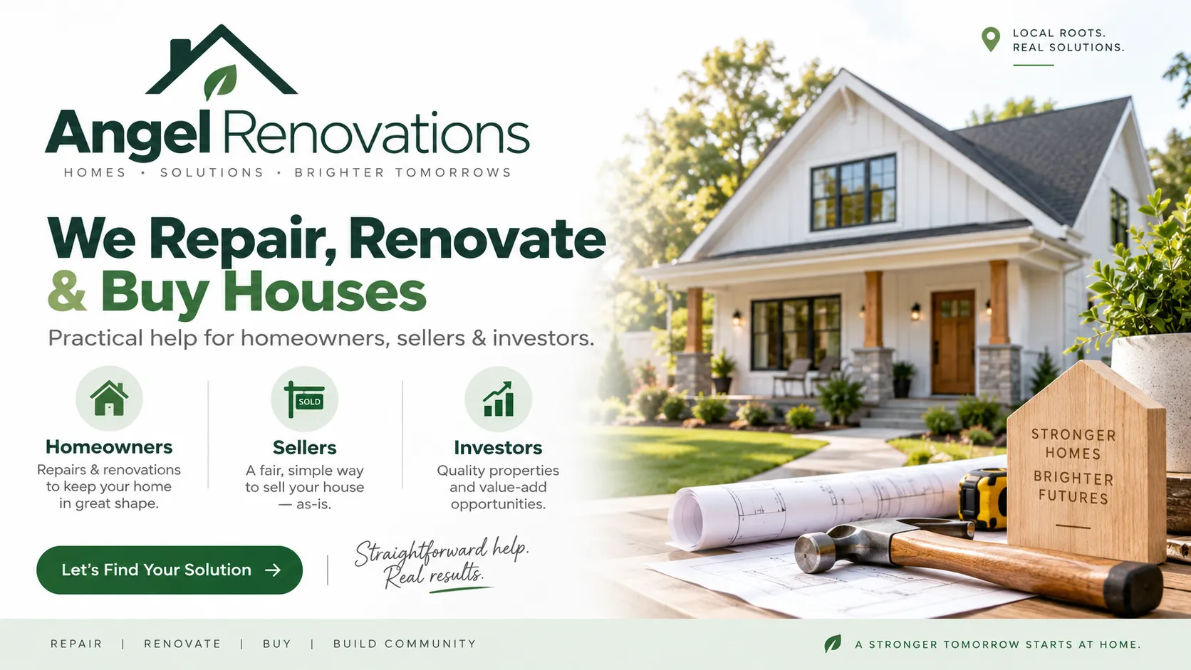 Angel Renovations helps homeowners, sellers, and investors with repairs, renovations, rehabs, and property solutions in Northwest Ohio.